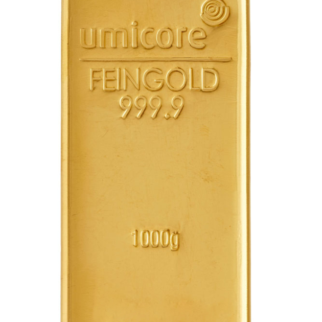 Cast gold bar Umicore 1000 g