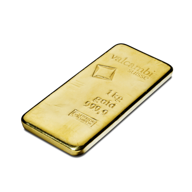 Cast gold bar Valcambi 1000 g