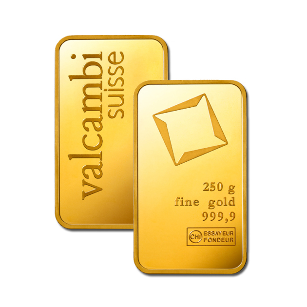 Minted Gold Bar Valcambi 250 g